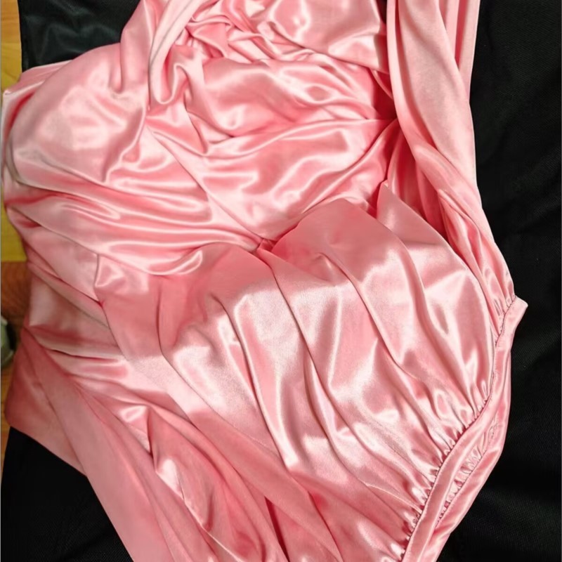 Robe Silk Women - Glanzende ijzijde nachtjapon met riem unisex